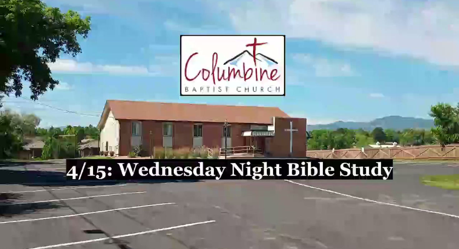 4/15: 1 Peter part 4 (chapter 2) - 7pmWed